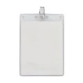 4" x 6" Blank Large Vertical Vinyl Pouch with Bulldog Clip